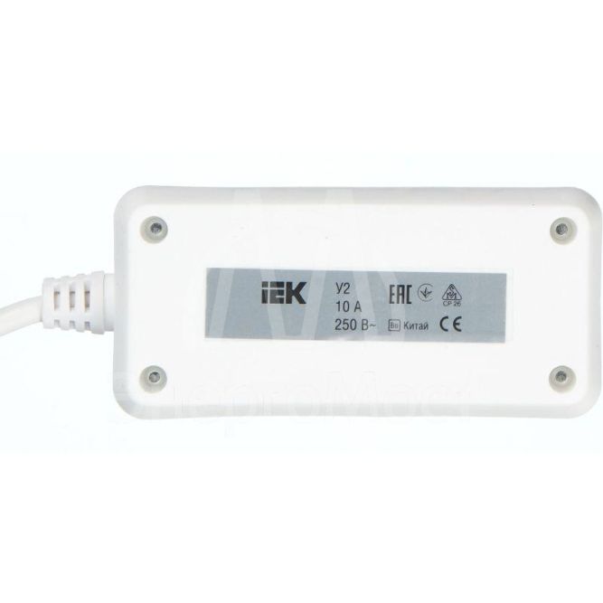 Удлинитель 2х1.5м без заземл. 10А IP20 У2 2P 2х0.75 IEK WYP10-06-02-01-N