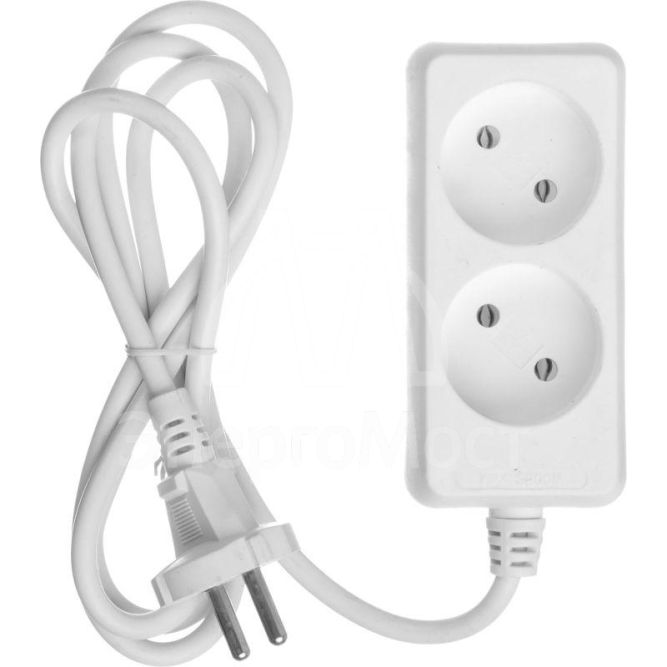 Удлинитель 2х1.5м без заземл. 10А IP20 У2 2P 2х0.75 IEK WYP10-06-02-01-N