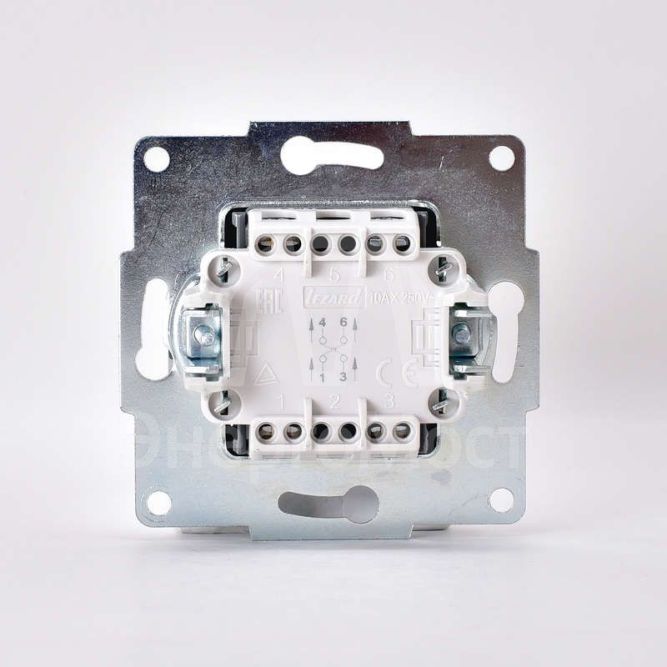 Механизм выключателя промежуточного 1-кл. 2п СП Karina 10А IP20 жемчуж./бел. перламутр LEZARD 707-3088-107