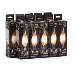 Лампа светодиодная Black Filament Свеча на ветру E14 9Вт 2700К Gauss 104801109