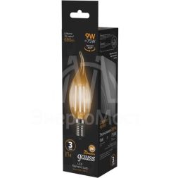 Лампа светодиодная Black Filament Свеча на ветру E14 9Вт 2700К Gauss 104801109