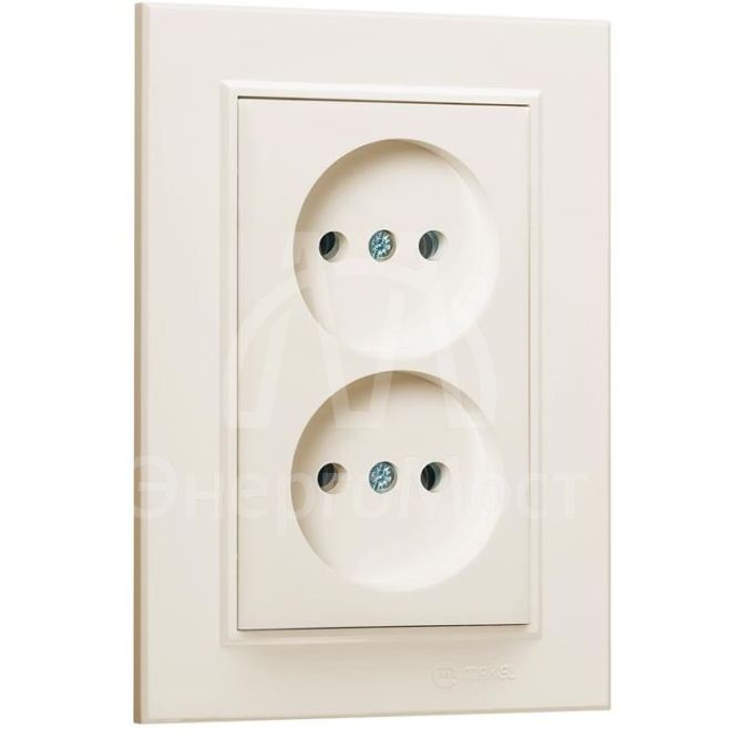 Розетка 2-м СП Karea 10А IP20 б/з крем. Makel 56010017