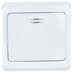 Выключатель 1-кл. СП Вега 10А IP20 ВС10-1-1-ВБ с индикацией бел. IEK EVV11-K01-10-DM