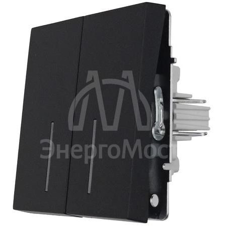 Выключатель 2-кл. с индик. СП ZIMA IP20 10А безвинт. зажим черн. бархат LEZARD 704-4288-112QC