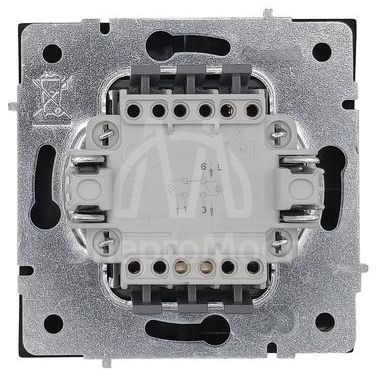 Выключатель 2-кл. с индик. СП ZIMA IP20 10А безвинт. зажим черн. бархат LEZARD 704-4288-112QC