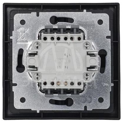 Выключатель 2-кл. с индик. СП ZIMA IP20 10А безвинт. зажим черн. бархат LEZARD 704-4288-112QC