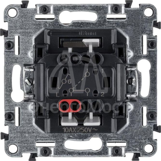 Механизм переключателя 1-кл. СП Valena Life 10А IP20 250В 10AX с лиц. панелью безвинт. зажимы сл. кость Leg 752506