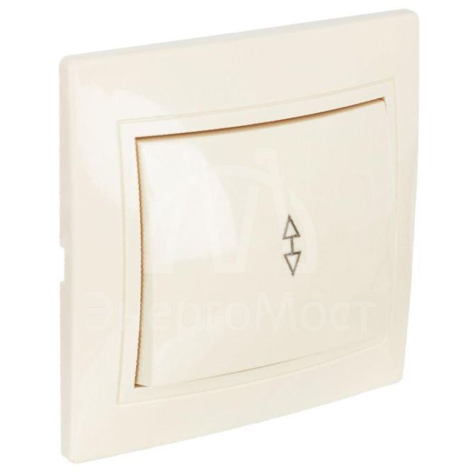 Выключатель проходной 1-кл. СП Кварта 10А IP20 ВСп10-1-0-ККм крем. IEK EVK12-K33-10-DM