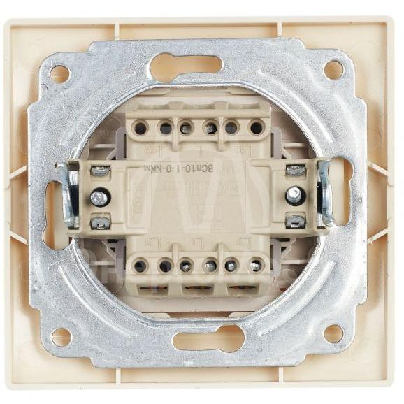 Выключатель проходной 1-кл. СП Кварта 10А IP20 ВСп10-1-0-ККм крем. IEK EVK12-K33-10-DM