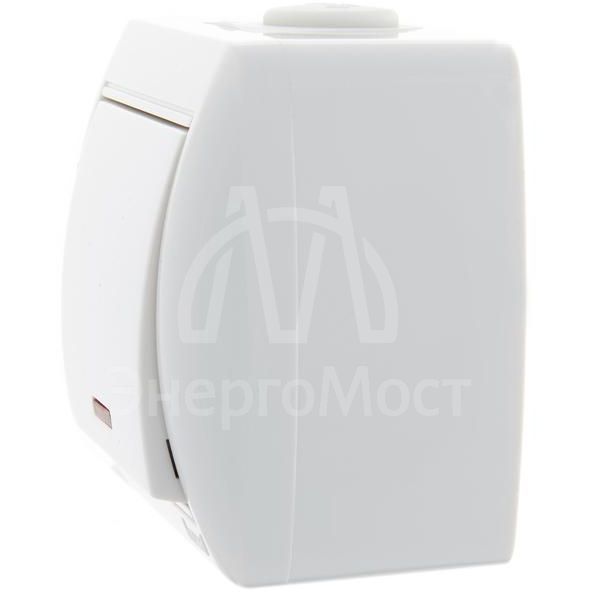 Выключатель 1-кл. ОП Ната 10А IP20 с подсветкой бел. LEZARD 710-0200-111