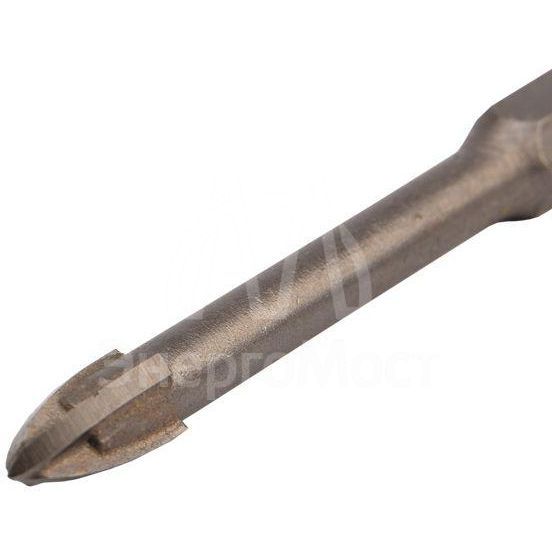 Сверло по стеклу и керамике 6мм 4 грани шестигранный хвостовик Kranz KR-91-0649