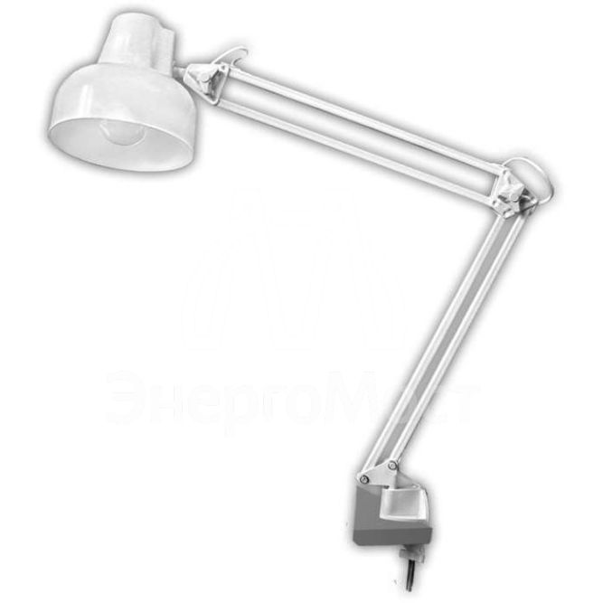Светильник Бета настол. на струбцине 60Вт без лампы ЛОН E27 бел. Трансвит 109