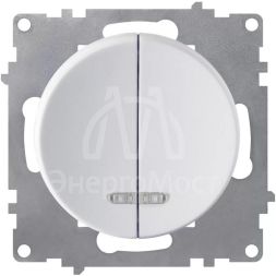 Выключатель 2-кл. СП Florence 10А IP20 с подсветкой механизм бел. 1E31801300 OneKeyElectro 2172779