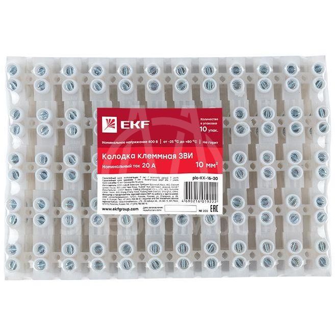 Колодка клеммная полистирол 16мм 30А EKF plc-KK-16-30