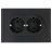 Розетка 2-м СП FORTE&amp;amp;PIANO FP124 16А с заземл. без защ. шторок безвинт. крепл. черн. IEK FP-R21-16-1-K02