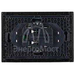 Розетка 2-м СП FORTE&amp;amp;PIANO FP124 16А с заземл. без защ. шторок безвинт. крепл. черн. IEK FP-R21-16-1-K02