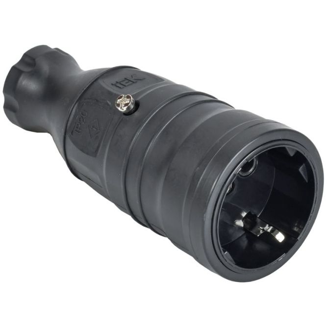 Розетка переносная OMEGA РБп14-1-0м IP20 черн. IEK OM-KR20-16-20-P1-00-K02