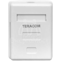 Розетка настенная TERACOM кат.5E неэкранированная 1 порт RJ-45 Dual IDC бел. EKF TRC-WBOX-1RJ45-5EUTP-WH