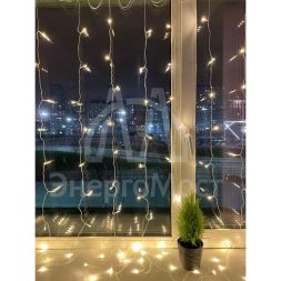 Гирлянда светодиодная &amp;quot;Дождь/Занавес&amp;quot; 1мх2м 96LED 24В IP44 тепл. свет ( без трансформатора  Б0041911) ЭРА Б0041908