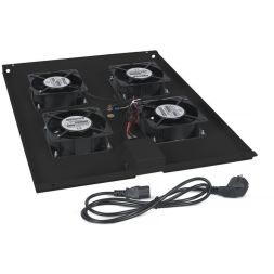 Модуль вентиляторный TRAY-80-BK с 4-я вентиляторами для установки в напольные шкафы SH-05C ND-05C глубиной 800мм (RAL 9004) черн. Cabeus 8613c