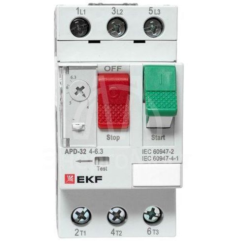 Выключатель автоматический для защиты двигателя АПД-32 4-6.3А EKF apd-me-6.3