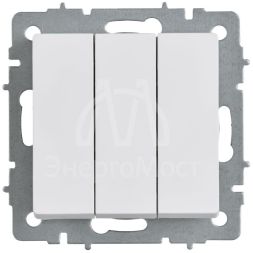 Выключатель 3-кл. СП BRITE ВС10-3-0-БрАБ 10А механизм арктич. бел. IEK BR-V30-0-10-K91