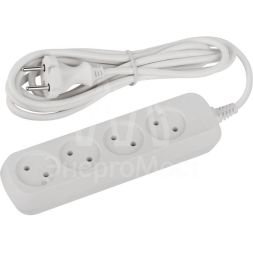 Удлинитель электрический UDL-10-430 Greenline 4 розетки без заземления 3м ПВС 2х0.75кв.мм Эра Б0065050