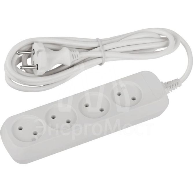 Удлинитель электрический UDL-10-430 Greenline 4 розетки без заземления 3м ПВС 2х0.75кв.мм Эра Б0065050