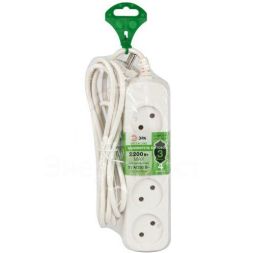 Удлинитель электрический UDL-10-430 Greenline 4 розетки без заземления 3м ПВС 2х0.75кв.мм Эра Б0065050