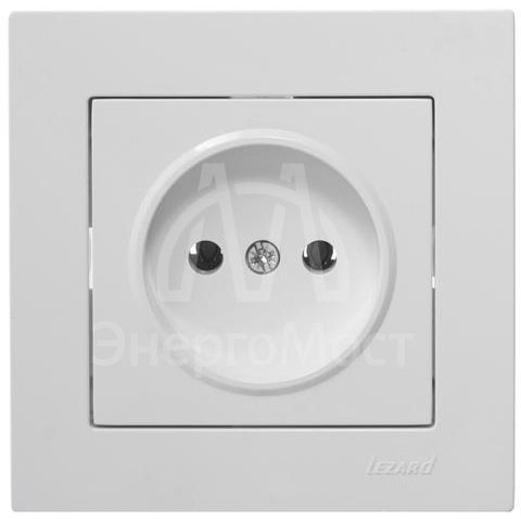 Розетка 1-м СП Vesna без заземл. ПБТ механизм бел. LEZARD 742-0288-121B