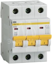 Выключатель автоматический модульный 3п B 20А 4.5кА ВА47-29 IEK MVA20-3-020-B