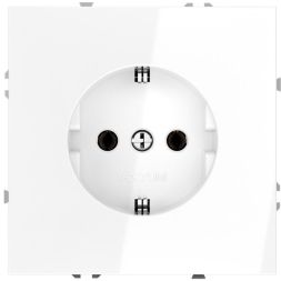 Розетка 1-м СП S70 16А с заземл. механизм бел. глянцевый Voltum VLS040101