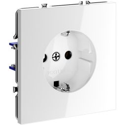 Розетка 1-м СП S70 16А с заземл. механизм бел. глянцевый Voltum VLS040101