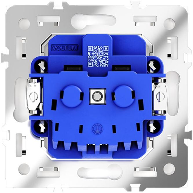 Розетка 1-м СП S70 16А с заземл. механизм бел. глянцевый Voltum VLS040101