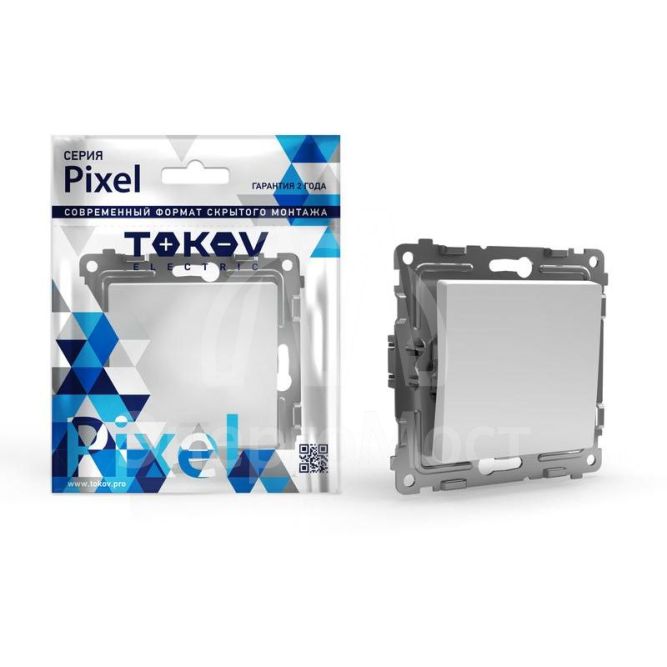 Выключатель 1-кл. СП Pixel 10А IP20 механизм бел. TOKOV ELECTRIC TKE-PX-V1-C01