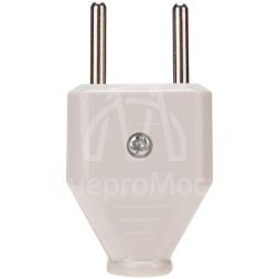 Вилка прямая 10А без заземл. плоская бел. Rexant 11-8946