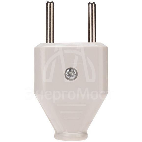 Вилка прямая 10А без заземл. плоская бел. Rexant 11-8946