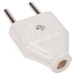 Вилка прямая 10А без заземл. плоская бел. Rexant 11-8946