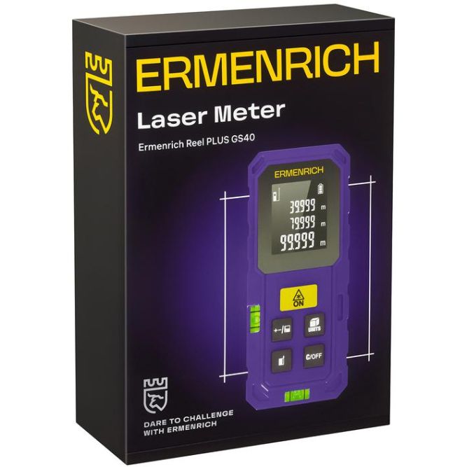 Рулетка лазерная Reel PLUS GS40 фиолет. Ermenrich 86257
