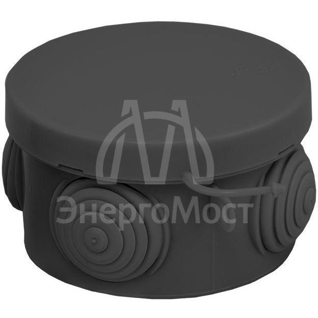 Коробка распаячная КМР-040-038 с крышкой 65х40 4 мембранных ввода IP54 черн. EKF plc-kmr-040-038-b