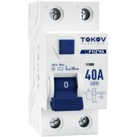 Выключатель дифференциального тока (УЗО) 2П (1P+N) 40А 30мА тип AC 6кА TOKOV Electric TKE-PZ60-RCDM-2-40-30-AC