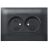 Розетка 2-м SKANDY 10А без заземл. без защ. шторок в сборе SK-R10Bl черн. IEK SK-R20-10-K02-F