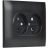 Розетка 2-м SKANDY 10А без заземл. без защ. шторок в сборе SK-R10Bl черн. IEK SK-R20-10-K02-F