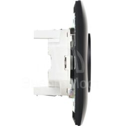 Розетка 2-м SKANDY 10А без заземл. без защ. шторок в сборе SK-R10Bl черн. IEK SK-R20-10-K02-F