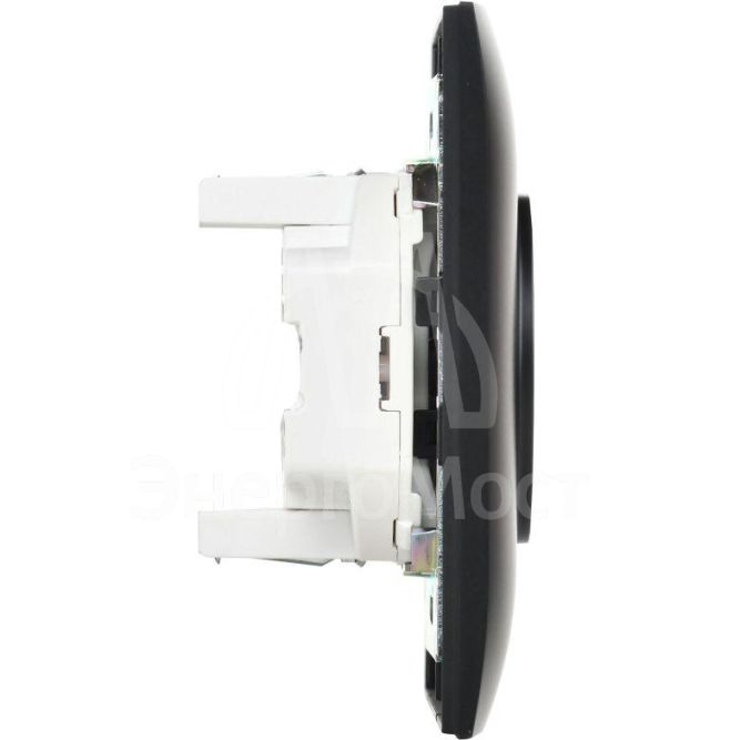 Розетка 2-м SKANDY 10А без заземл. без защ. шторок в сборе SK-R10Bl черн. IEK SK-R20-10-K02-F