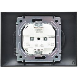 Розетка 2-м SKANDY 10А без заземл. без защ. шторок в сборе SK-R10Bl черн. IEK SK-R20-10-K02-F