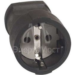 Штепсель с заземл. ПВХ-облив черн. 16А 250В (еврослот) UNIVersal ОА1020