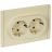 Розетка 2-м СП FORTE&amp;amp;PIANO FP424 16А с заземл. без защ. шторок безвинт. крепл. ваниль IEK FP-R21-16-1-K10