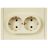 Розетка 2-м СП FORTE&amp;amp;PIANO FP424 16А с заземл. без защ. шторок безвинт. крепл. ваниль IEK FP-R21-16-1-K10