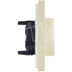 Розетка 2-м СП FORTE&amp;amp;PIANO FP424 16А с заземл. без защ. шторок безвинт. крепл. ваниль IEK FP-R21-16-1-K10